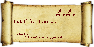 Lukács Lantos névjegykártya